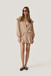 Cotton Light Beige Shorts with Elasticated Waistband - SS24