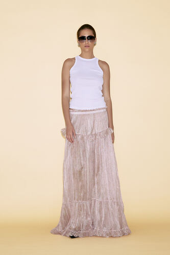 Printed Floral Silk Maxi Skirt - SS25 - PNK Casual