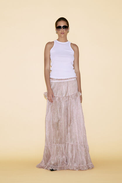 Printed Floral Silk Maxi Skirt - SS25