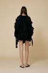 Black Linen-Cotton Ruffled Top - SS25