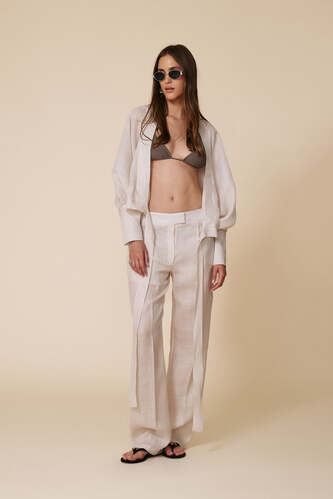 Lightweight Long Trousers Made From Airy Fabric Wirh Inner Shorts - SS25 - PNK Casual