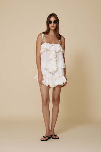 White Top With Lace Inserts - SS25 - PNK Casual