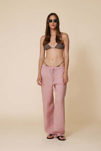 Elastic Waist Linen Trousers - SS25 - PNK Casual