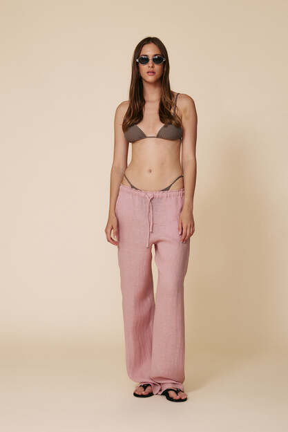 Elastic Waist Linen Trousers - SS25