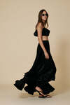 Cropped black Silk Top - SS25