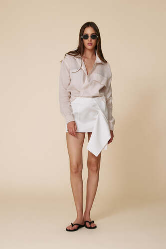 Beige Shirt With Pocket - SS25 - PNK Casual