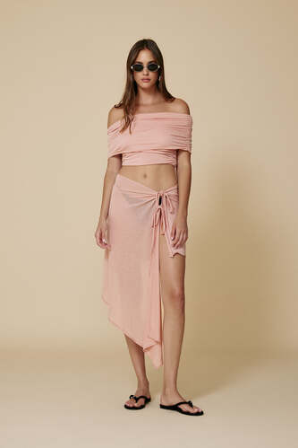 Asymmetrical Pink Pareo Skirt - SS25 - PNK Casual