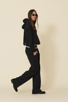 Black Oversized Sweatshirt With Lace Inserts - FW25