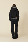 Black Oversized Sweatshirt With Lace Inserts - FW25