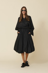 Black Wrap Blouse With Long Sleeves - FW25