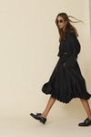 Black Wrap Blouse With Long Sleeves - FW25
