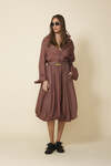 Balloon Brown Midi Skirt - Pre-Spring26