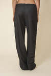 Grey Striped Relaxed-Fit Trousers With Elasticated Hems - FW25