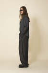 Grey Striped Relaxed-Fit Trousers With Elasticated Hems - FW25
