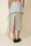 Light-Gray Midi Skirt With An Asymmetric Cut And Soft Side Draping - Pre-Spring26