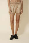 Beige Shorts Finished With Delicate Lace Trim At The Hem - Pre-Spring26