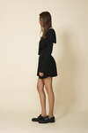 Black Mini Dress With A Relaxed Fit And Long Flared Sleeves
