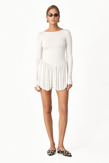 Backless Off White Mini Dress