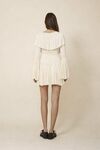 Off-White Mini Dress With A Relaxed Fit And Long Flared Sleeves