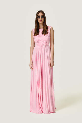 Rose Backless dress featuring a front draped design - SS26 - PNK Casual