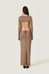 Beige Backless Dress With An Adjustable Lace-Up Detail - SS26