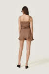 Brown Dress featuring a discreet wire inserted into the hem - SS26