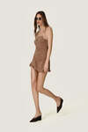 Brown Dress featuring a discreet wire inserted into the hem - SS26