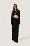 Black Maxi Dress With a Front Cut-Out Detail And Adjustable Lace-Up Tie - SS26