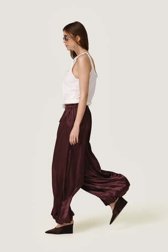Lightweight Brown Silk Pants - SS26 - PNK Casual