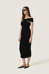 Black midi dress with a draped design - SS26