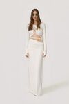 White Maxi Dress With a Front Cut-Out Detail And Adjustable Lace-Up Tie - SS26