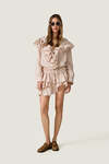 Beige Skirt With Ruffled Details - SS26