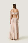 Beige Cotton Pleated Maxi Skirt - SS26
