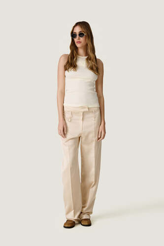 Light Yellow Cotton Tank Top - SS26 - PNK Casual