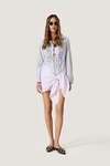 Blue Dress with detachable sarong in a contrasting color - SS26