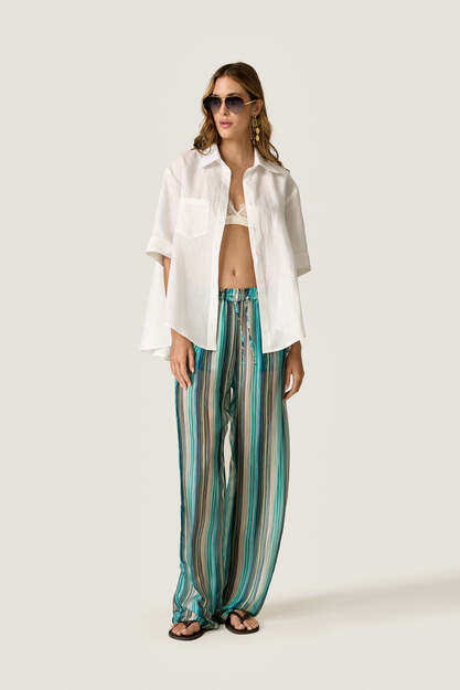 Fluid silk-viscose pants crafted -Limited Edition
