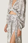 Satin Printed Wrap Top