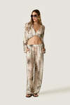 Silk Trousers with Detachable Pareo