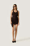 Draped Mini Dress with Open Back