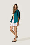 Linen Green Oversized Shirt with Fluid Silhouette