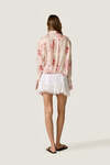 White Linen Mini Skirt with Chantilly Lace