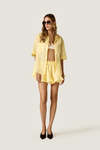 Yellow Viscose Ruffle Shorts