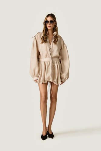 Balloon Beige Mini Skirt - PNK Casual