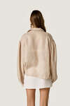 Beige Oversized Blouse with Drawstrings