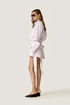 Cotton Striped Mini Dress with Corset Skirt