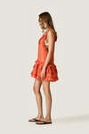 Coral Ruffle Mini Dress