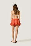 Coral Viscose Ruffle Shorts