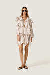 Grey smocked Mini Skirt