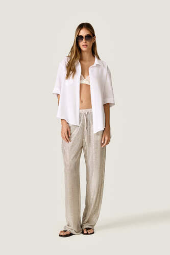 Silver Sequin Pants - PNK Casual