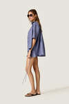 Dusty Blue Oversized Shirt with Fluid Silhouette
